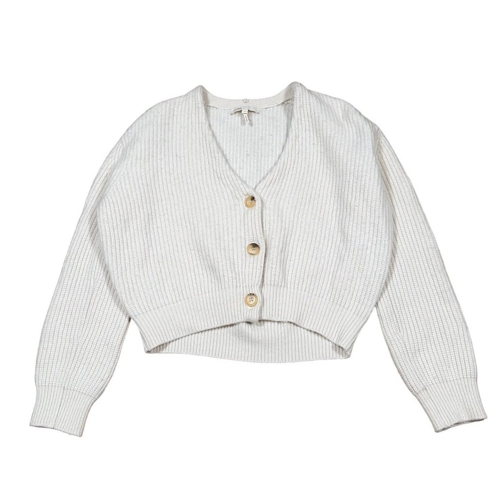 MAJE‎ Ecru Millo Cropped Wool Blend Cardigan Women's Sz 1